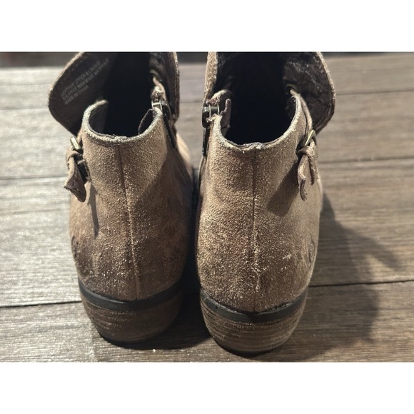 Born Jem Ankle Boots Booties Shoes Womens Size 7 Brown Leather Side Zip Up - Picture 4 of 9